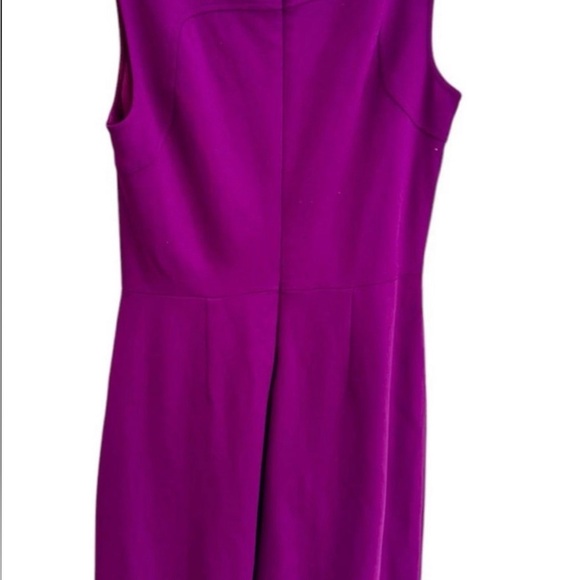 Trina Turk Purple Sleeveless Dress Gold Button Shoulders Sz 4 Fit & Flare $328 - Picture 3 of 5